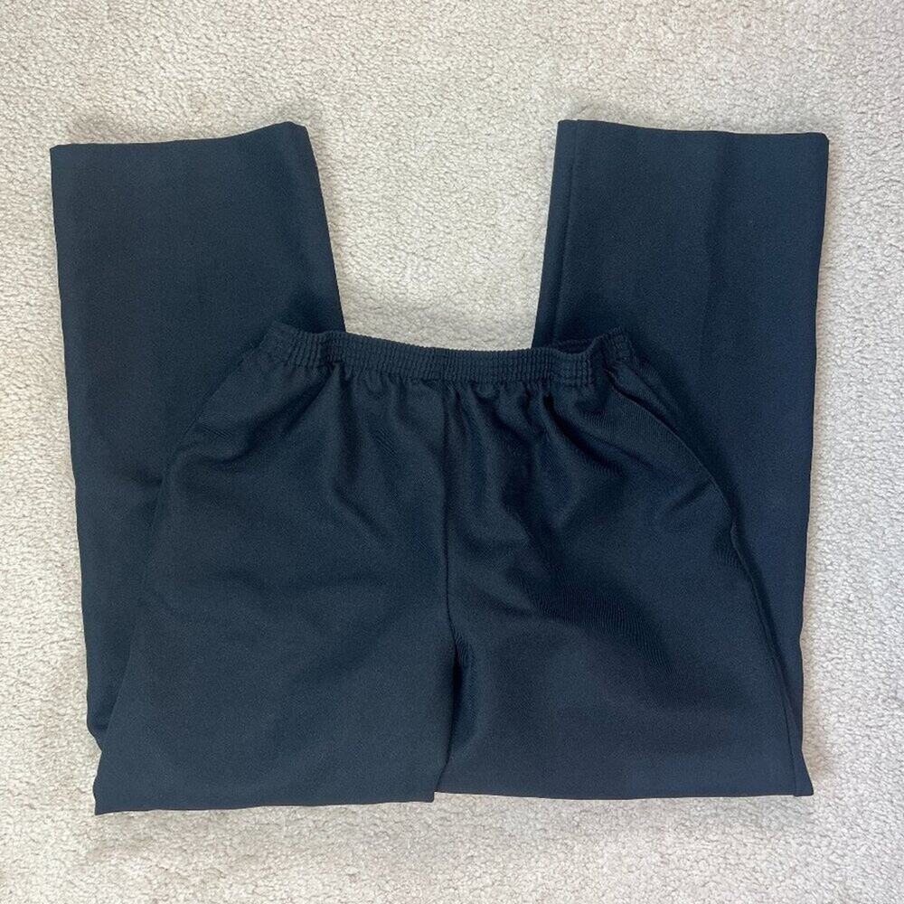 Alfred Dunner Black Pull-On Dress Pants Elastic Waist Trousers Petite Size 10P